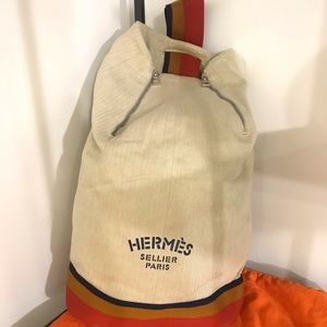 Hermès White Cavalier Sling Backpack